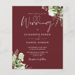 Budget Rosewood Rosa Photo bröllopsinbjudan