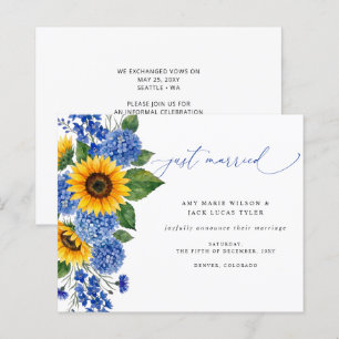 Budget Royal Blue Solros Bröllopsannonsering