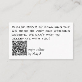 Budget RSVP Bröllopswebbplats QR-kod Visitkort