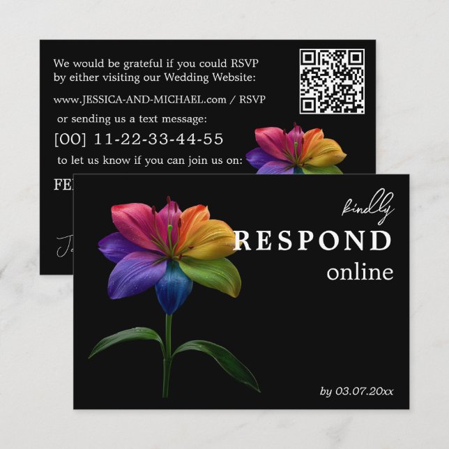 🌈 Budget RSVP online Technicolor Love  OSA Kort (Fram/baksida)