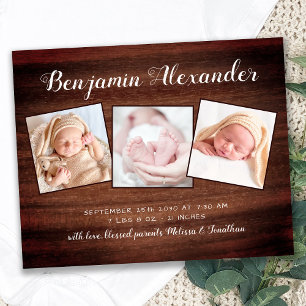 Budget Rustic 3 Photo Baby Shower Birgubbsprogram,