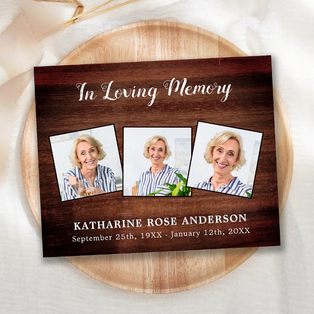 Budget Rustic 3 Photo Funeral Tack Sympathy (Skapare uppladdad)