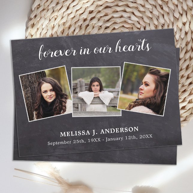 Budget Rustic 3 Photo Sympathy Funeral Tack Anteckningskort (Skapare uppladdad)