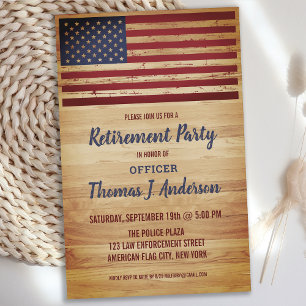 Budget Rustic American Flagga Police Pension Invi