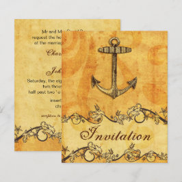 Budget Rustic Anchor Nautical Wedding bjudande