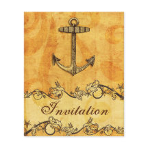 Budget Rustic Anchor Nautical Wedding bjudande