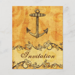 Budget Rustic Anchor Nautical Wedding bjudande