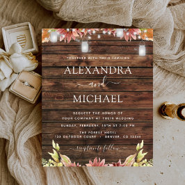 Budget Rustic Autumn Sunrows Wedding bjudande