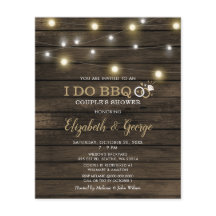 Budget Rustic Barn Wood I Do BBQ-inbjudan