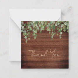 Budget Rustic Bröllop Botanical Grey Tack Anteckningskort
