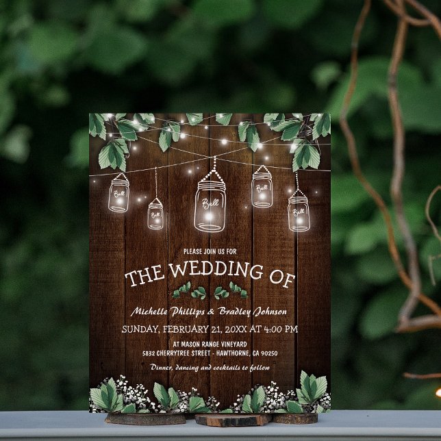 Budget Rustic Burk Greenery Wedding bjudande (Skapare uppladdad)