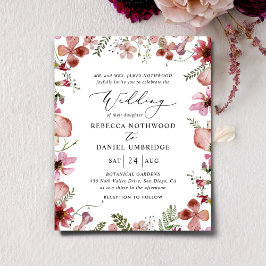 Budget Rustic Elegant Peach Wedding bjudande