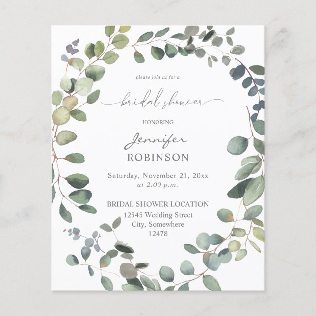 Budget Rustic Eucalyptus Greenery Duo Flyer (Framsidan)