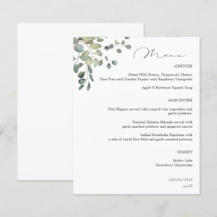 Budget Rustic Eucalyptus Menu