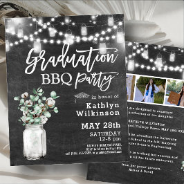 BUDGET Rustic Eucalyptus Photo GRAD BBQ-inbjudan