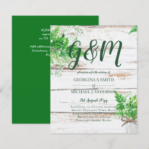 BUDGET Rustic Ferns Greenery Chic Wedding bjudande