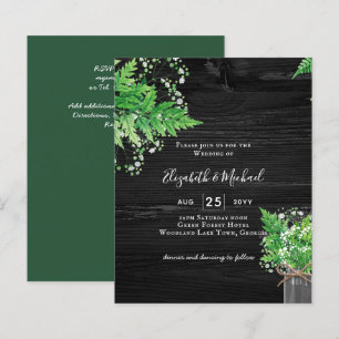BUDGET Rustic Ferns Greenery Chic Wedding bjudande