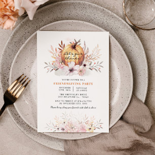 Budget Rustic Friendsgiving Blommigt Fall Pumpkin