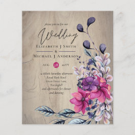 BUDGET Rustic Fuchsia Blommigt Woodland Bröllop