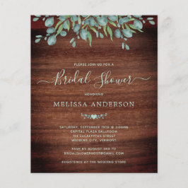 Budget Rustic Greenery Inbjudningskort för möhippa