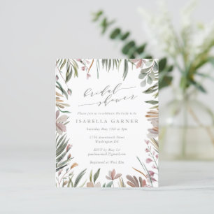 Budget Rustic Greenery Sage Möhippa Inbjudan