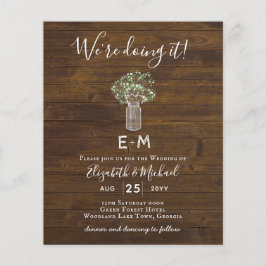 Budget Rustic Gypsophila Mason Burk Bröllop
