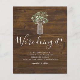 Budget Rustic Gypsophila Mason Burk Bröllop