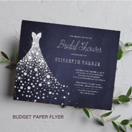 Budget rustic navy bröllopsdusch inbjudan flygblad