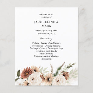 Budget Rustic Neutralt Boho Blommigt Bröllop Cerem Flygblad