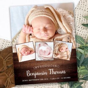 Budget Rustic Ny Baby 4 Foto Födelse Tacksamhet