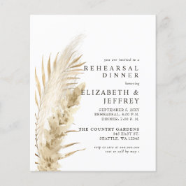 Budget Rustic Pampas Rehearsal Middagsinbjudan