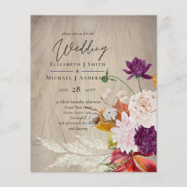 BUDGET Rustic Plum Ginger Fig Wedding bjudande