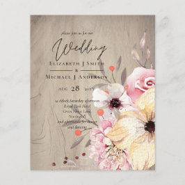BUDGET Rustic Plum Ginger Fig Wedding bjudande