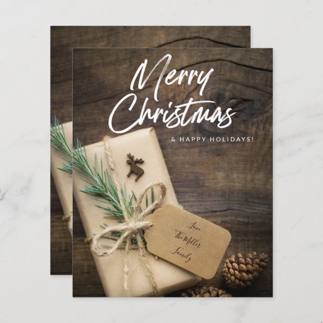 Budget Rustic Rener & Nuvarande God jul (Fram/baksida)