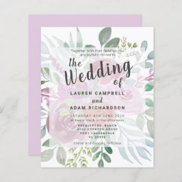 Budget Rustic Ro Dusty Rosa bröllopsinbjudan