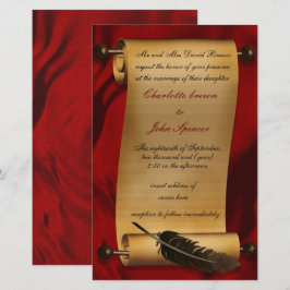 Budget Rustic Rulla Red Wedding bjudande