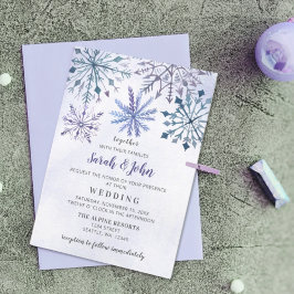 Budget Rustic Snöflingor Winter Wedding bjudande