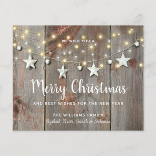Budget Rustic Stars och String Ljus på Barnwood Flygblad