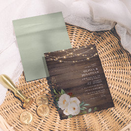 Budget Rustic String Ljus & White Peony Bröllop