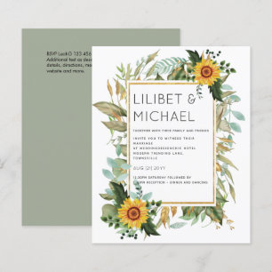 Budget Rustic Sunblommor BOHO Greenery Bröllop Inv