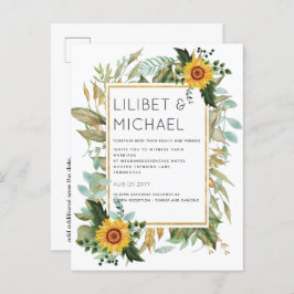 Budget Rustic Sunblommor BOHO Greenery Bröllop Inv Vykort