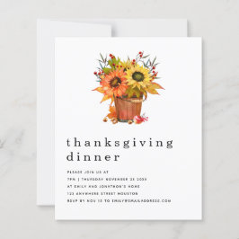 Budget Rustic Sunblommor faller Thanksgivingen Inb