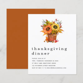 Budget Rustic Sunblommor faller Thanksgivingen Inb