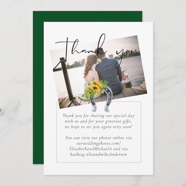 Budget Rustic Sunblommor södra Bröllop (Fram/baksida)