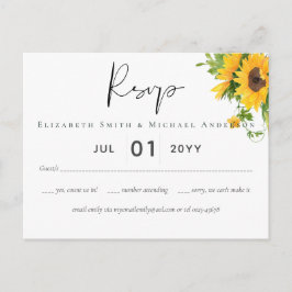 Budget Rustic Sunblommor södra Bröllop Vykort