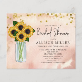 Budget Rustic Sunwers Inbjudningskort för möhippan