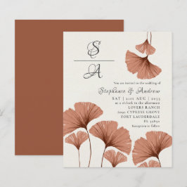 Budget Rustic Terracotta Ginkgo foliage Bröllop