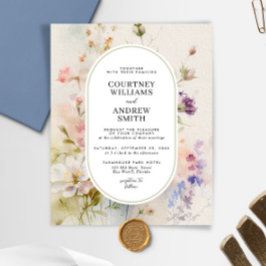 Budget Rustic Wildblombröllopsinbjudan