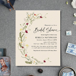 Budget Rustic Wildblomma Inbjudningskort för möhip