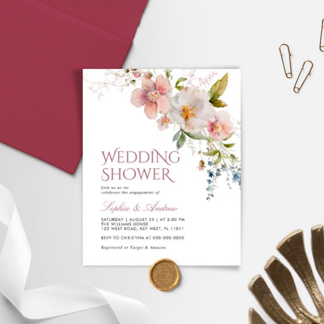 Budget Rustic Wildblomma Möhippa inbjudan (Skapare uppladdad)